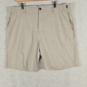 Veece Mens Khaki Heathered Hybrid Walk Shorts Size 38 TS002715M Stretch Tan